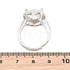 Heart Brass Micro Pave Cubic Zirconia Cuff Open Rings for Women CU-CBA0A21-02P-03-5