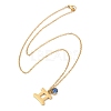 304 Stainless Steel Glass Drill Birth Stone Constellation Pendant Necklaces STAS-D305-08G-C-3