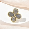 Natural Labradorite Faceted Adjustable Finger Rings for Women RJEW-A092-01G-12-2