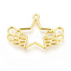 Rack Plating Alloy Open Back Bezel Pendants PALLOY-R099-12G-FF-1