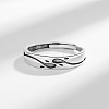 925 Sterling Silver Adjustable Finger Rings for Man FS-WGAB56D-01-4