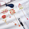 SUPERFINDINGS 4Pcs 4 Style Brass Bookmarks AJEW-FH0002-73-2