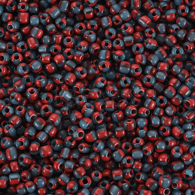 12/0 Two Tone Opaque Glass Seed Beads SEED-T006-01A-A04-1