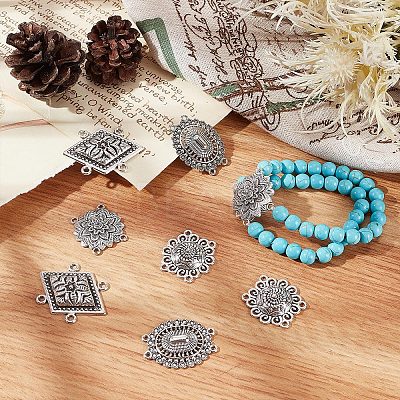 40Pcs 4 Style Tibetan Style Alloy Multi Strand Links FIND-SC0003-64-1