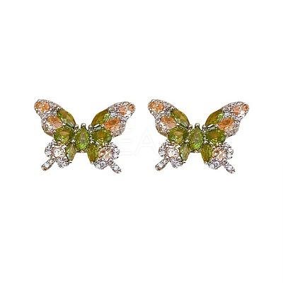 Alloy Rhinestone Stud Earrings for Women WGFE4A9-01-1