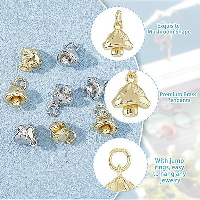 8 Pcs 2 Colors Rack Plating Brass Pendants KK-HS0001-15-1