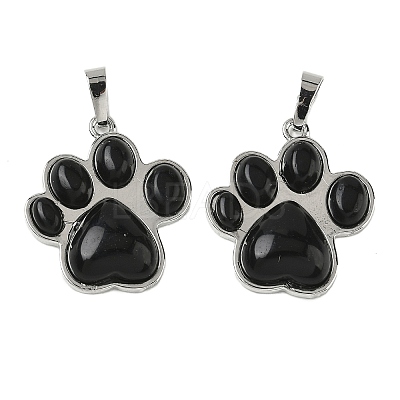 Natural Obsidian Pendants G-B194-02P-07-1