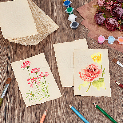 50Pcs Wood Pulp Watercolor Paper DIY-WH0671-347A-1