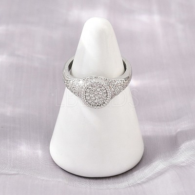 Brass Micro Pave Cubic Zirconia Cuff Rings for Women CU-CBA0A21-04P-1