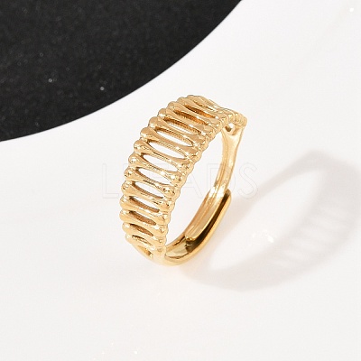 304 Stainless Steel Cuff Open Rings for Women RJEW-H255-01G-09-1