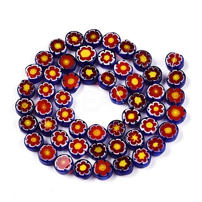 Handmade Millefiori Glass Beads Strands LAMP-N024-21-1