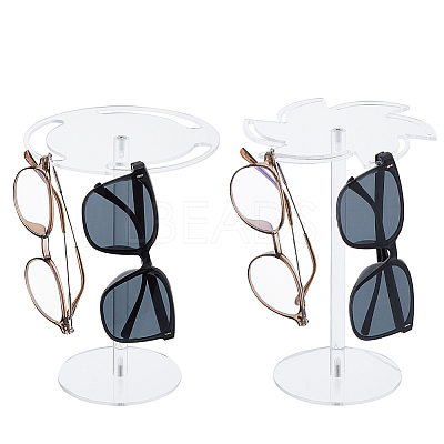 2 Styles Rotatable Acrylic Eyeglasses Frame Riser Display Stands DIY-FH0007-49-1