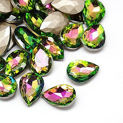Glass Pointed Back Rhinestone Cabochons RGLA-A008-20x30mm-M-1