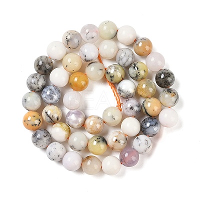 Natural White African Opal Beads Strands G-E472-02-8mmC-1