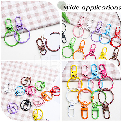 20Pcs 10 Colors Spray Painted Zinc Alloy Swivel Clasps FIND-SP0005-53-1