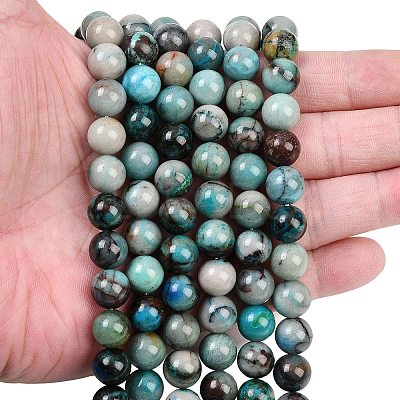 Natural Chrysocolla Beads Strands G-K405-B01-12mm-1