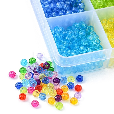 2016Pcs 12 Colors Transparent Acrylic Beads TACR-YW0001-61-1