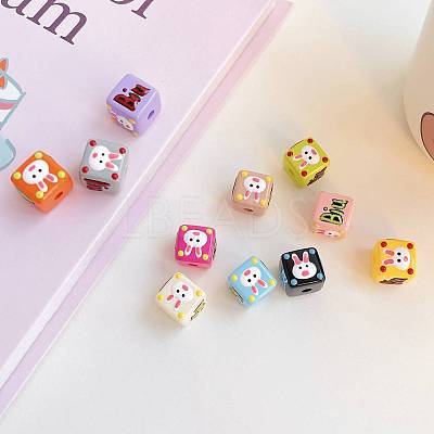 Opaque Acrylic European Beads X-OACR-E027-04-1