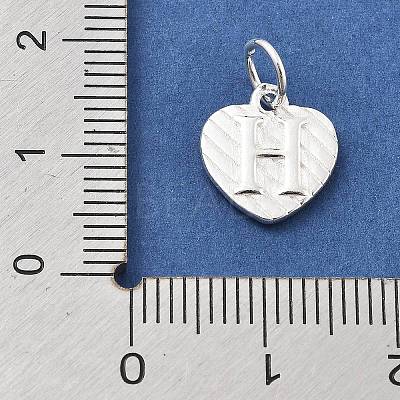 925 Sterling Silver Heart with Capital Letter Charms STER-S009-13H-S-1