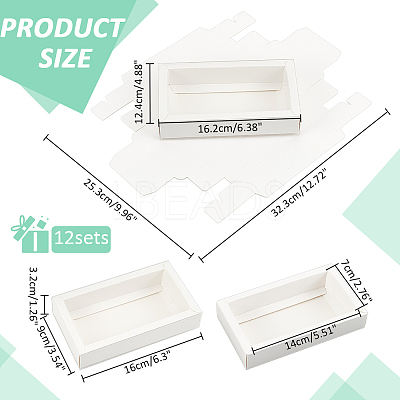 Foldable Paper Drawer Boxes with Clear Plastic Cover CON-WH0095-68A-03-1