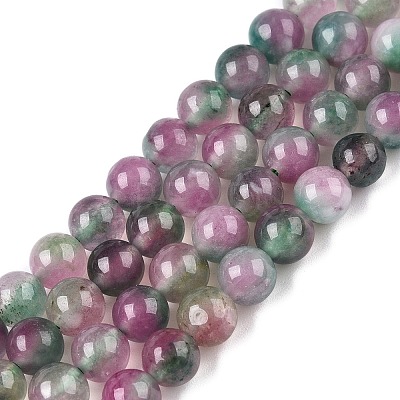 Dyed Natural White Jade Beads Strands G-T138-6mm-210-3-1