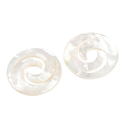 Natural White Shell Cabochons SSHEL-B006-05-1