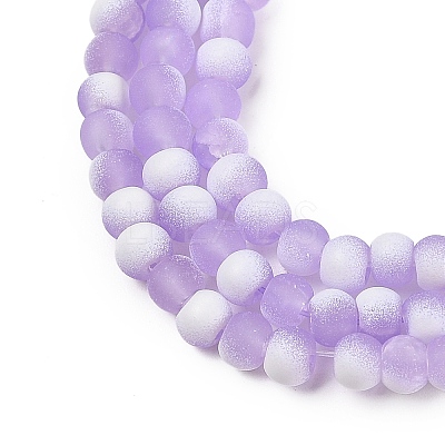 Frosted Crackle Glass Beads Strands GLAA-U001-4mm-M04-1
