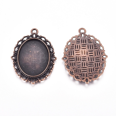 Zinc Alloy Pendant Settings for Cabochon & Rhinestone PALLOY-A15257-R-LF-1