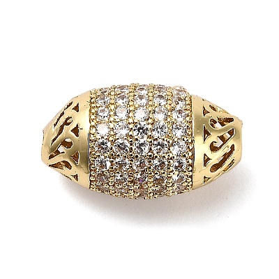 Brass Micro Pave Cubic Zirconia Beads KK-L229-022G-1