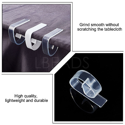 48Pcs 2 Style  Transparent Plastic Anti-slip Tablecloth Clips AJEW-GL0002-15-1