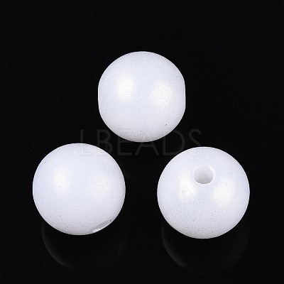 Rubberized Style Rainbow Opaque Acrylic Beads MACR-T010-10mm-08-01-1