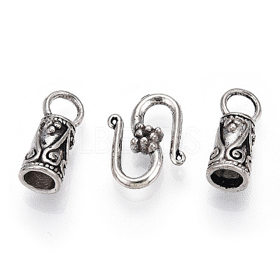 Tibetan Style Alloy Hook and S-Hook Clasps X-TIBEP-S300-21AS-RS-1