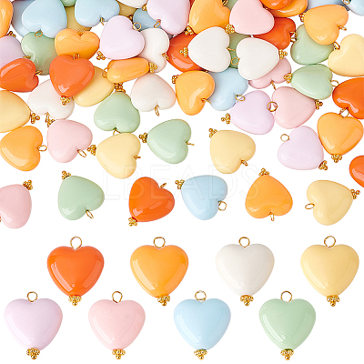 Acrylic Heart Pendants PALLOY-PH01691-1