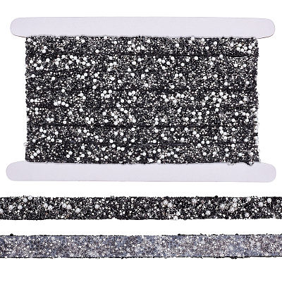 1 Roll Resin Rhinestone with Plastic Imitation Pearl Beaded Trim DIY-BC0015-57C-1