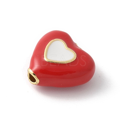 Brass Enamel Beads KK-P294-51G-01-1