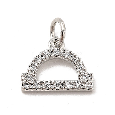 Brass Micro Pave Cubic Zirconia Charms KK-E077-02P-04-1