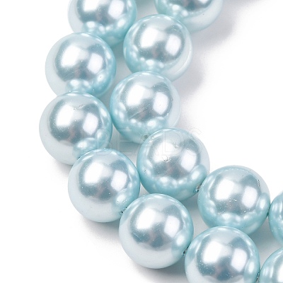Electroplated Shell Pearl Beads Strands BSHE-G041-12mm-03-1