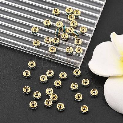 Brass Grade A Rhinestone Spacer Beads RSB034NF-13G-1