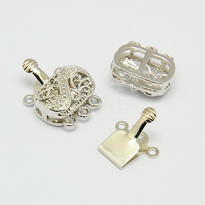 Brass Multi-Strand Box Clasps LS-KK-F0237-P-NF-1