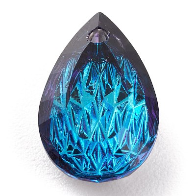 Embossed Glass Rhinestone Pendants GLAA-J101-05A-001BB-1