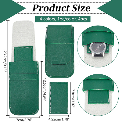 4Pcs 4 Colors PU Leather Jewelry Storage Clamshell Bags ABAG-NB0002-06-1