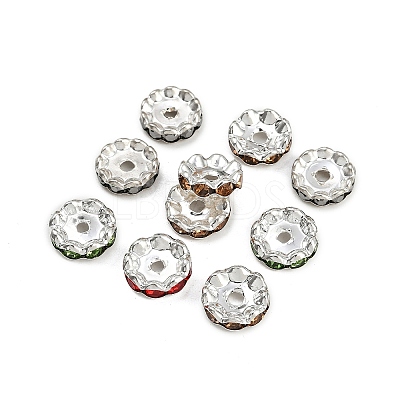 Brass Rhinestone Spacer Beads RB-A014-L12mm-S-1