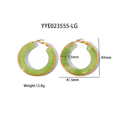 Stylish 304 Stainless Steel Fever Hoop Earrings KA3294-5-1