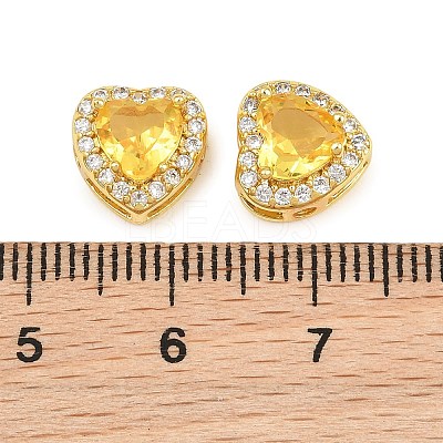 Brass Pave Cubic Zirconia Beads CU-CBA3D67-08G-08-1