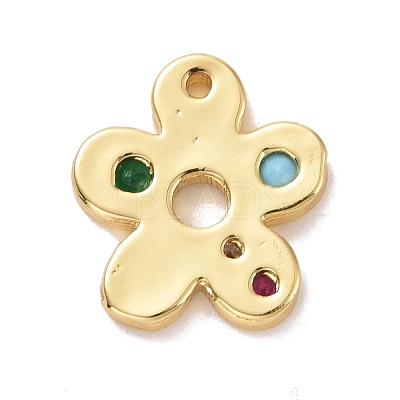 Eco-friendly Brass Micro Pave Cubic Zirconia Pendants KK-D079-10G-1