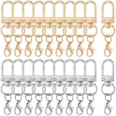 40Pcs 2 Colors Zinc Alloy Swivel Clasps FIND-SP0004-27-1