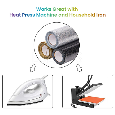 A4 Glitter Heat Transfer Vinyl Film DIY-WH0148-46C-01-1