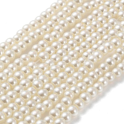 Baking Paint Pearlized Glass Pearl Round Bead Strands HY-Q003-4mm-02-1