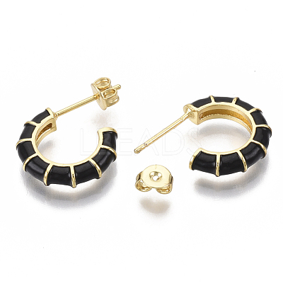 Brass Stud Earrings EJEW-S209-10A-1