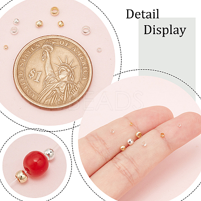 400Pcs 8 Styles Rondelle Brass Crimp Beads KK-NB0003-83-1
